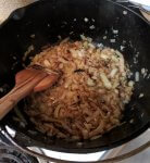 Mid point of cooking onions