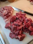 Diced/cubed meat for chili