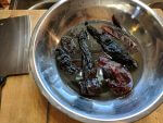 Soaking dried chilies